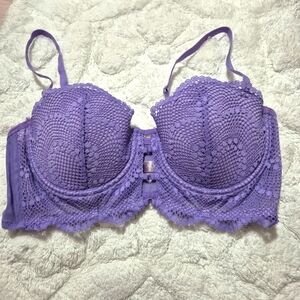 Adore Me Purple Lace Balconette Bra Intimates..SIZE:38C